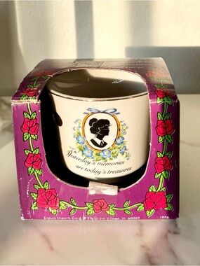 Vintage Enesco "Silhouette Soliloquy" Fine China Planter - 1976